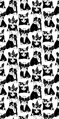 Modern roller blind Drawn dogs
