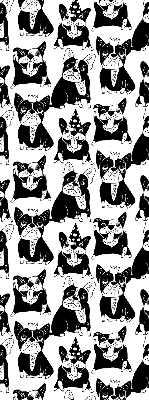 Modern roller blind Drawn dogs