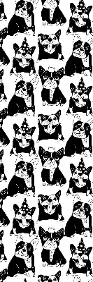 Modern roller blind with a drawn dogs pattern