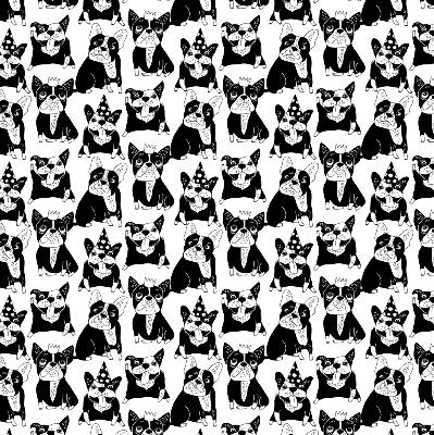 Modern roller blind Drawn dogs