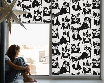 Modern roller blind Drawn dogs