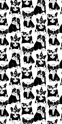 Modern roller blind Drawn dogs