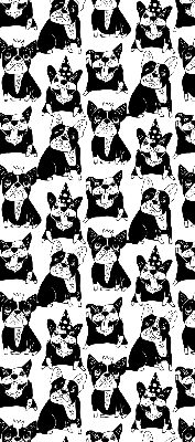 Modern roller blind Drawn dogs