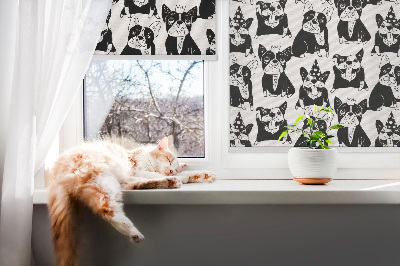 Modern roller blind Drawn dogs