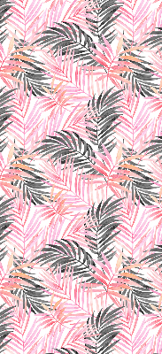 Roller blind for large window Pink and black leaves