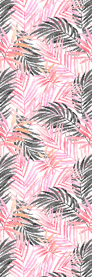Roller blind for large window Pink and black leaves