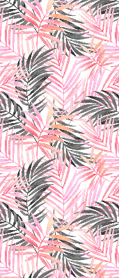 Roller blind for large window Pink and black leaves