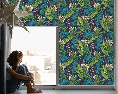 Fabric roller blind Exotic plants
