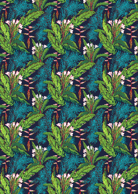Fabric roller blind Exotic plants