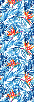 Roller blind for large window Blue leaves