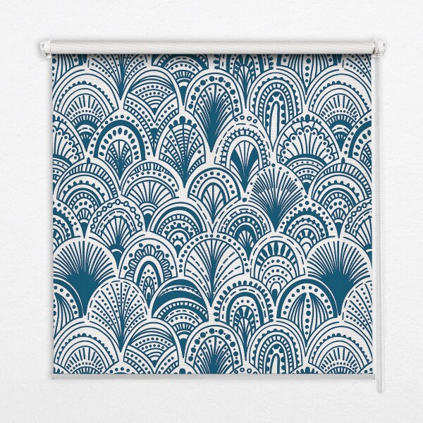 Fabric roller blind Blue pattern