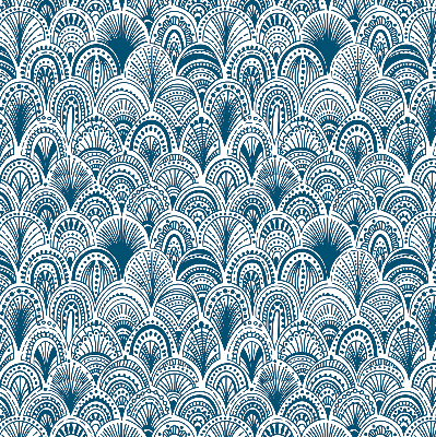 Fabric roller blind Blue pattern