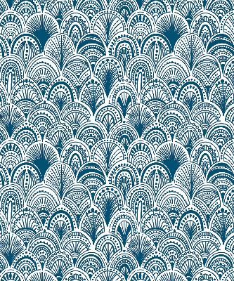 Fabric roller blind Blue pattern