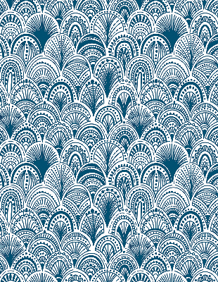 Fabric roller blind Blue pattern
