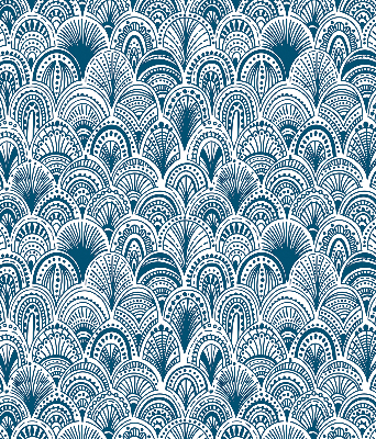 Fabric roller blind Blue pattern