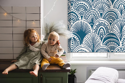 Fabric roller blind Blue pattern