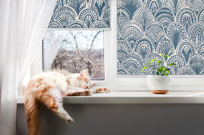 Fabric roller blind Blue pattern