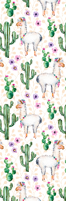 Modern roller blind Llamas and cacti