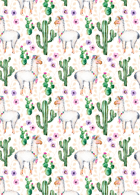 Modern roller blind Llamas and cacti