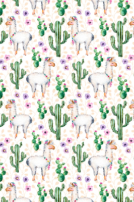 Modern roller blind Llamas and cacti