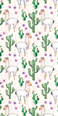 Modern roller blind Llamas and cacti