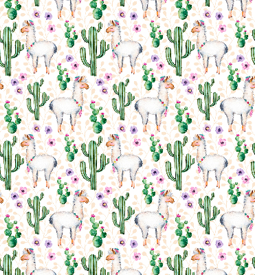 Modern roller blind Llamas and cacti