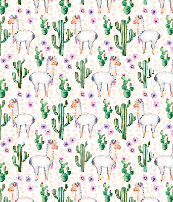 Modern roller blind Llamas and cacti