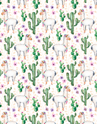 Modern roller blind Llamas and cacti