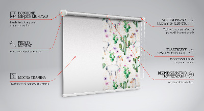 Modern roller blind Llamas and cacti