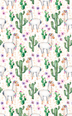 Modern roller blind Llamas and cacti