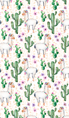 Modern roller blind Llamas and cacti