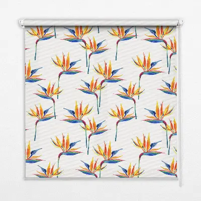 Roller blind for large windows colorful leaves pattern
