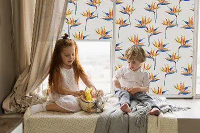 Roller blind for large windows colorful leaves pattern