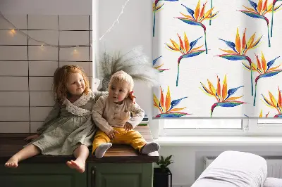 Roller blind for large windows colorful leaves pattern