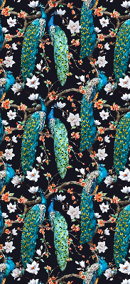 Fabric roller blind Peacock with flowers