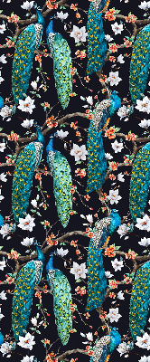 Fabric roller blind Peacock with flowers