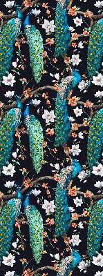 Fabric roller blind Peacock with flowers