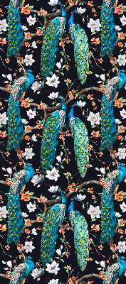 Fabric roller blind Peacock with flowers