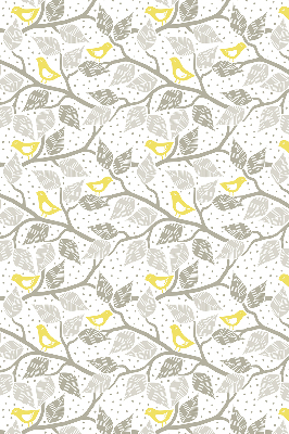 Roller blind for large window Yellow birds on gray branches