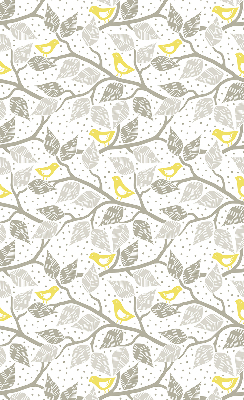 Roller blind for large window Yellow birds on gray branches