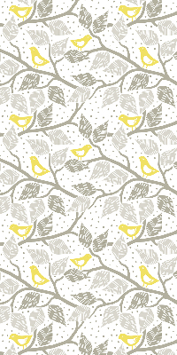 Roller blind for large window Yellow birds on gray branches