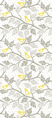 Roller blind for large window Yellow birds on gray branches