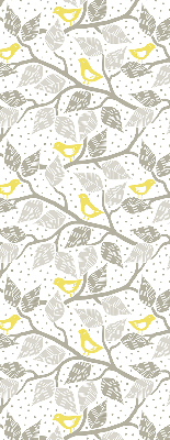 Roller blind for large window Yellow birds on gray branches