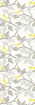 Roller blind for large window Yellow birds on gray branches