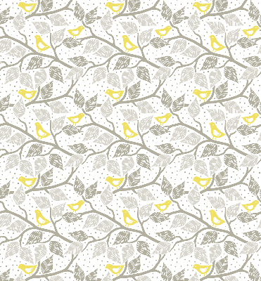 Roller blind for large window Yellow birds on gray branches