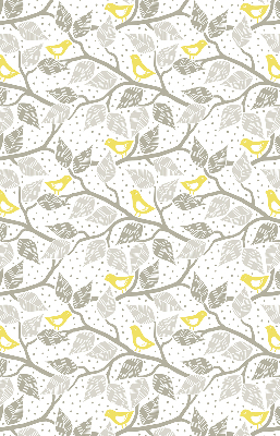 Roller blind for large window Yellow birds on gray branches