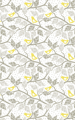Roller blind for large window Yellow birds on gray branches