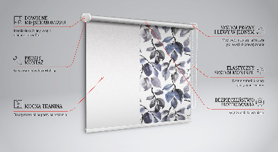 Fabric roller blind Dark leaves