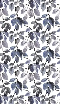 Fabric roller blind dark leaves pattern