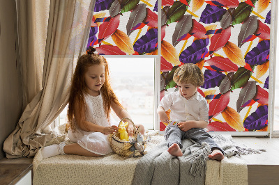 Roller blind for large window Colorful leaves